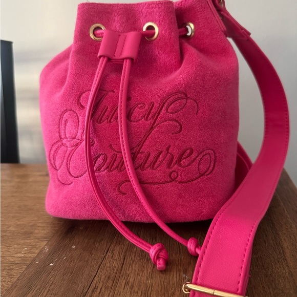 Juicy Couture Handbags - Juicy Couture Pink Shoulder Bag with gold accents
